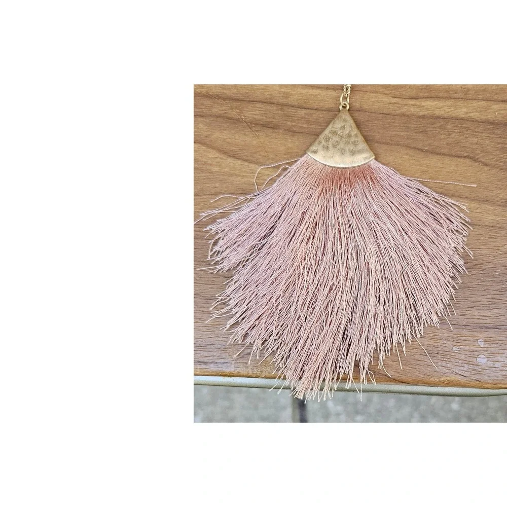 Tassel Pendant Necklace Set Bohemian Style Statement Jewelry - Picture 2 of 5
